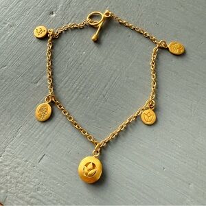 Satya 18k Gold Plated Charm Toggle Bracelet